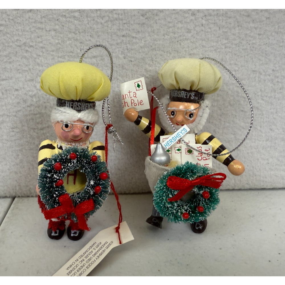 Kurt Adler Ornament Hershey Chocolate Santa Elf Couple Wreath Tree Licensed